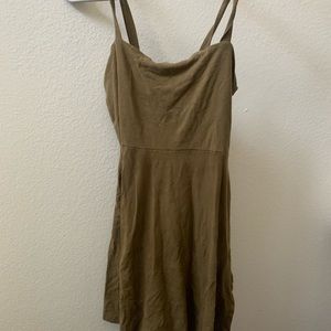 Green tank dress with tie back